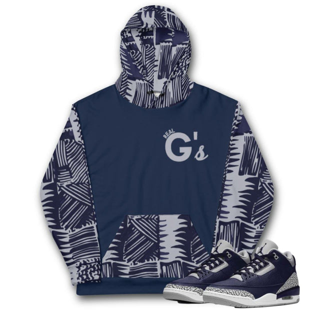 Retro 3 Georgetown Hoody - Sneaker Tees to match Air Jordan Sneakers