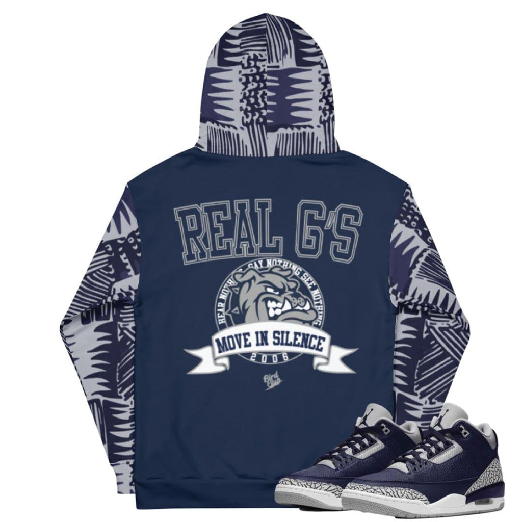 Retro 3 Georgetown Hoody - Sneaker Tees to match Air Jordan Sneakers
