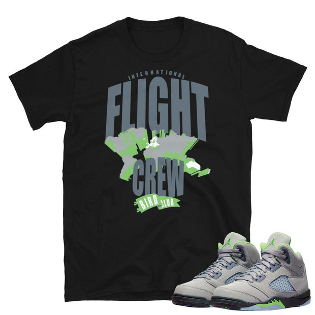 Retro 5 Green Bean Flight Shirt - Sneaker Tees to match Air Jordan Sneakers