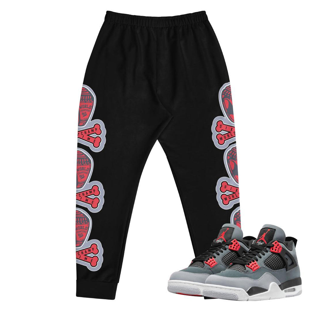 Retro 4 Infrared Joggers - Sneaker Tees to match Air Jordan Sneakers