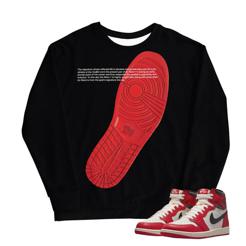 Retro 1 "Lost & Found" Sole Sweatshirt - Sneaker Tees to match Air Jordan Sneakers