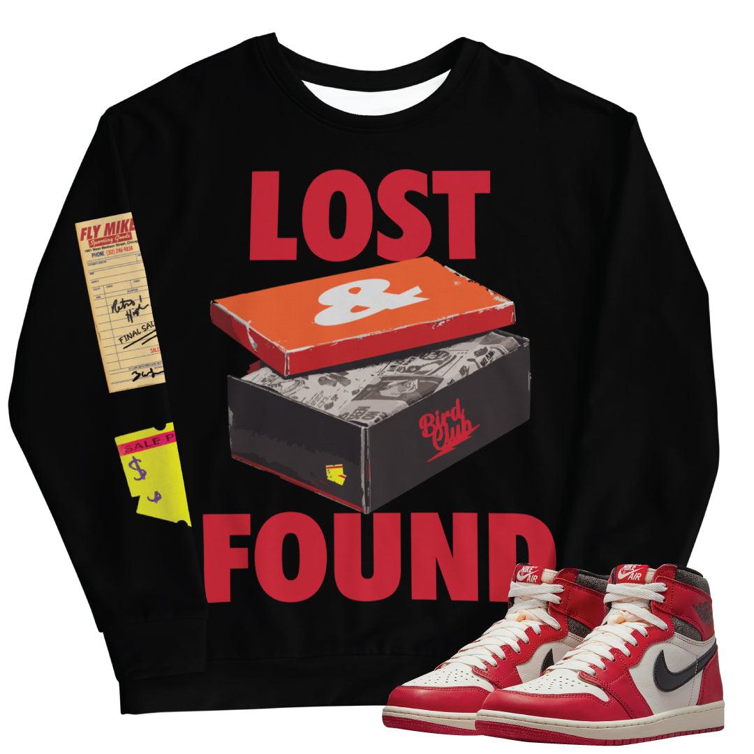 Retro 1 "Lost & Found" Sweatshirt - Sneaker Tees to match Air Jordan Sneakers