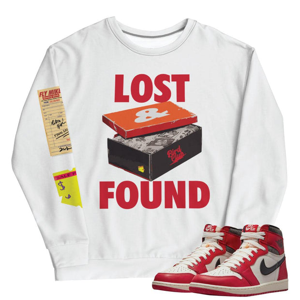 Retro 1 "Lost & Found" Sweatshirt - Sneaker Tees to match Air Jordan Sneakers