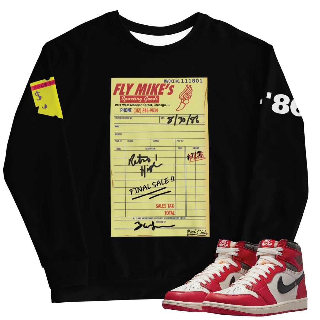 Retro 1 "Lost & Found" Sweatshirt - Sneaker Tees to match Air Jordan Sneakers