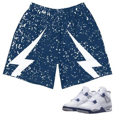 Retro 4 Midnight Navy Cement Shorts - Sneaker Tees to match Air Jordan Sneakers