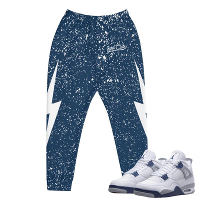 Retro 4 Midnight Navy Cement Splatter Joggers - Sneaker Tees to match Air Jordan Sneakers