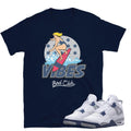 Retro 4 Midnight Navy Cement Vibes Shirt - Sneaker Tees to match Air Jordan Sneakers