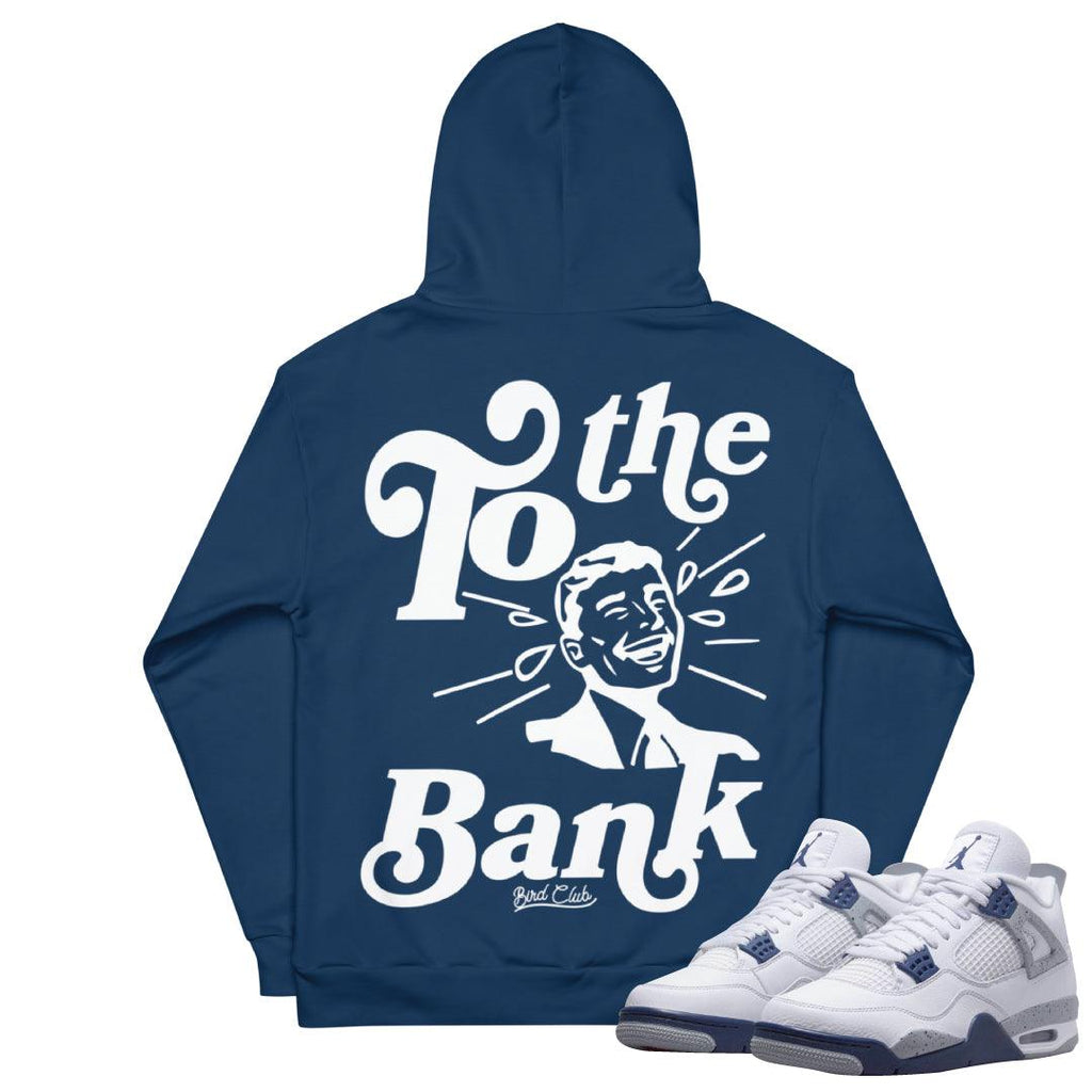 Retro 4 Midnight Navy Cement Hoodie - Sneaker Tees to match Air Jordan Sneakers