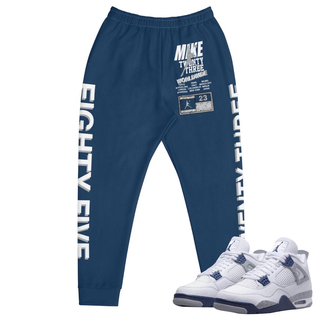 Retro 4 Midnight Navy Cement Joggers - Sneaker Tees to match Air Jordan Sneakers