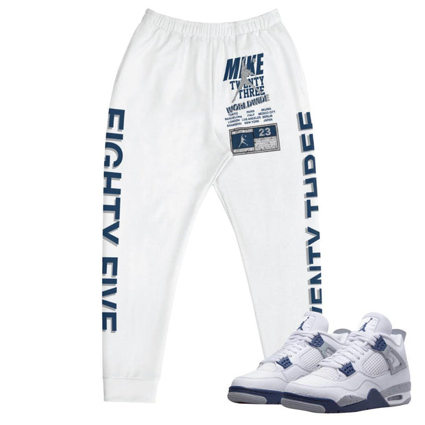 Retro 4 Midnight Navy Cement Joggers - Sneaker Tees to match Air Jordan Sneakers