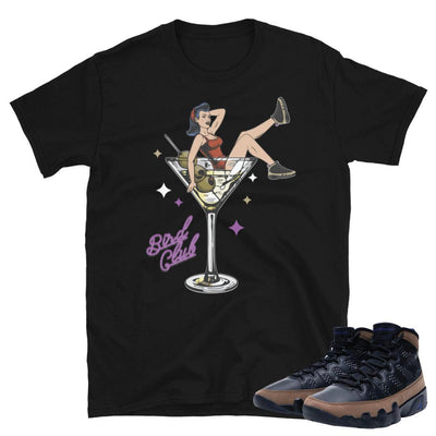 Retro 9 Olive Concord Martini Pin Up Girl Shirt - Sneaker Tees to match Air Jordan Sneakers