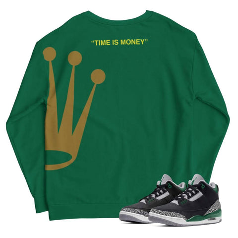 Retro 3 Pine Green matching Fleece - Sneaker Tees to match Air Jordan Sneakers