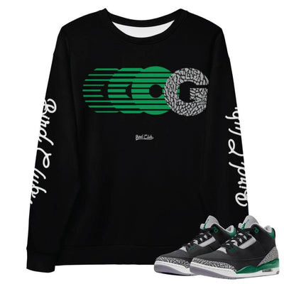 Retro 3 Pine Green Crewneck - Sneaker Tees to match Air Jordan Sneakers