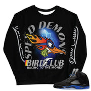 Retro 5 Racer Blue sweat-shirt - Sneaker Tees to match Air Jordan Sneakers