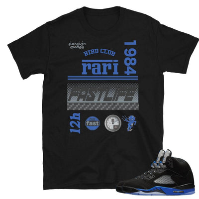 Retro Jordan 5 Blue Racer Shirt - Sneaker Tees to match Air Jordan Sneakers