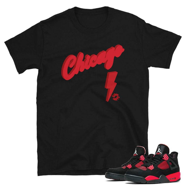 Red Thunder Retro 4 Shirt - Sneaker Tees to match Air Jordan Sneakers