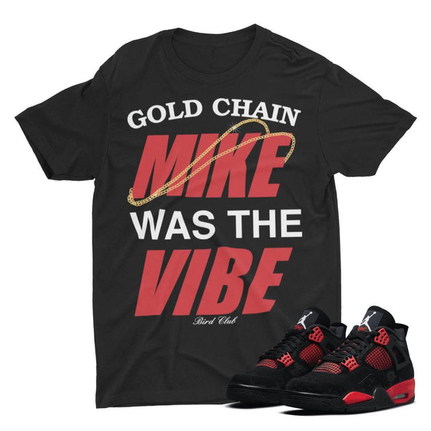 Retro 4 Red Thunder Mike Shirt - Sneaker Tees to match Air Jordan Sneakers