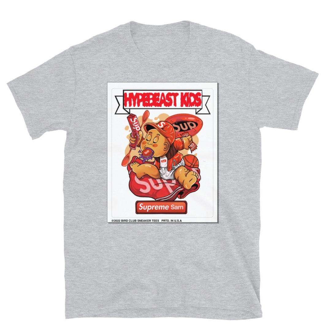 Hypebeast Kids Supreme Sam - Sneaker Tees to match Air Jordan Sneakers