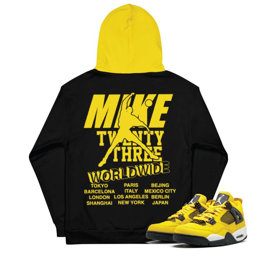 Retro 4 Lightning Hoody - Sneaker Tees to match Air Jordan Sneakers