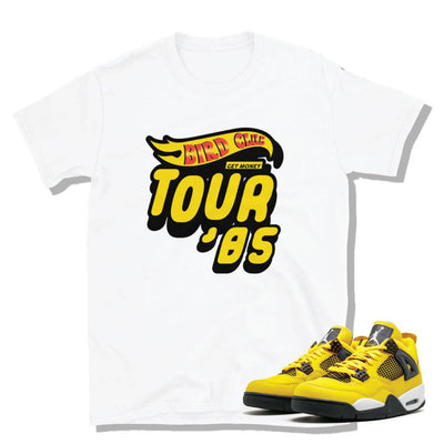 Tour Yellow Retro 4 Shirt - Sneaker Tees to match Air Jordan Sneakers