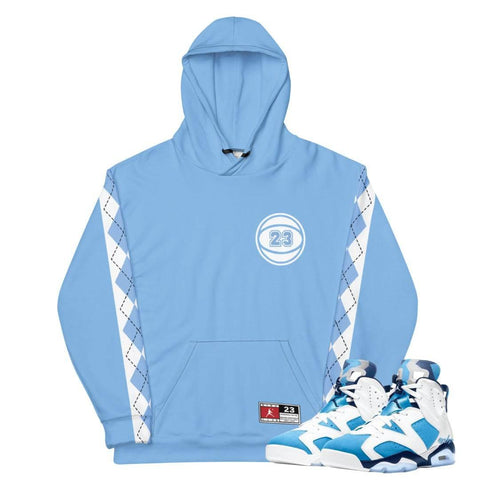 Retro 6 UNC Carolina Hoodie - Sneaker Tees to match Air Jordan Sneakers