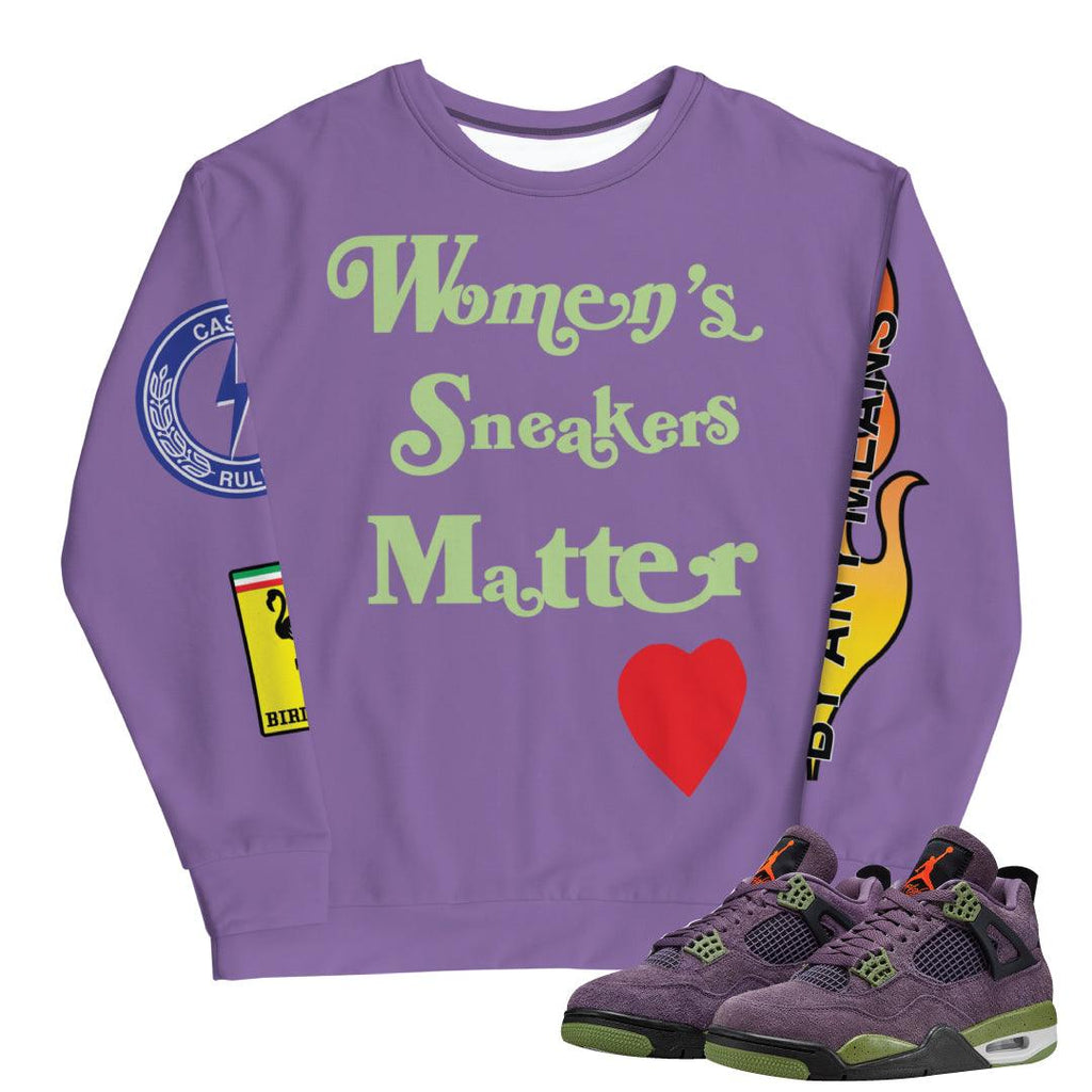 Retro 4 Purple Canyon Unisex Sweatshirt - Sneaker Tees to match Air Jordan Sneakers