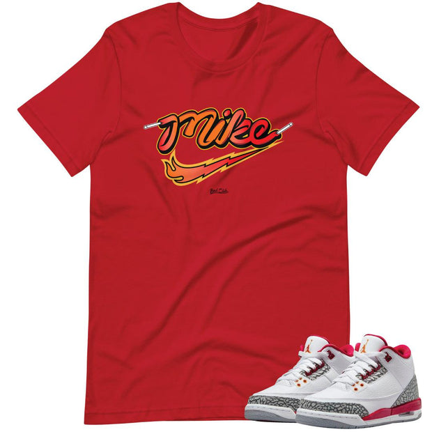 Retro 3 "Cardinal Red" Volt Shirt - Sneaker Tees to match Air Jordan Sneakers
