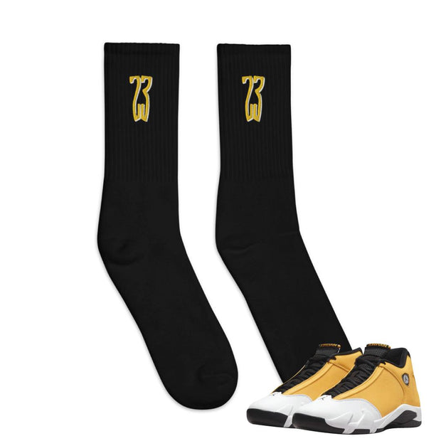 Retro 14 Ginger Socks - Sneaker Tees to match Air Jordan Sneakers