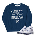 Retro 4 Midnight Navy Cement Sweatshirt - Sneaker Tees to match Air Jordan Sneakers