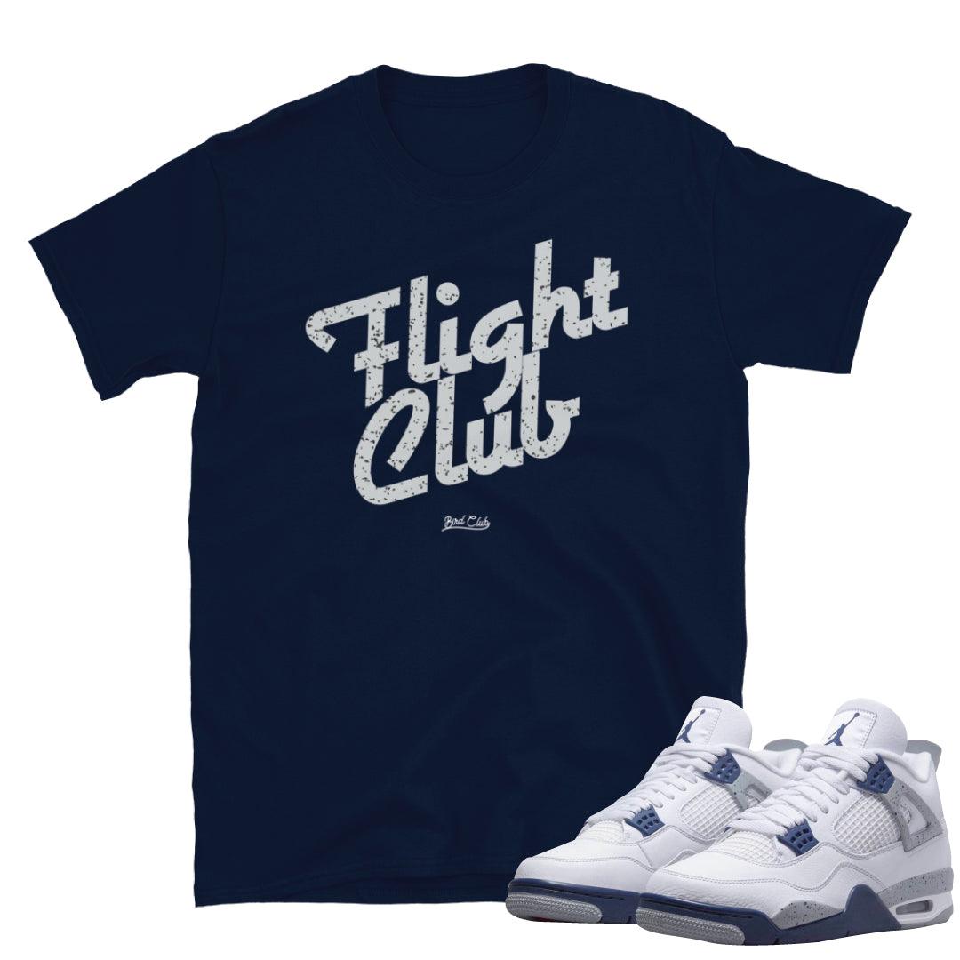 Retro 4 Midnight Navy Cement Flight Club Shirt - Sneaker Tees to match Air Jordan Sneakers
