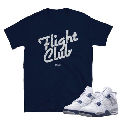 Retro 4 Midnight Navy Cement Flight Club Shirt - Sneaker Tees to match Air Jordan Sneakers