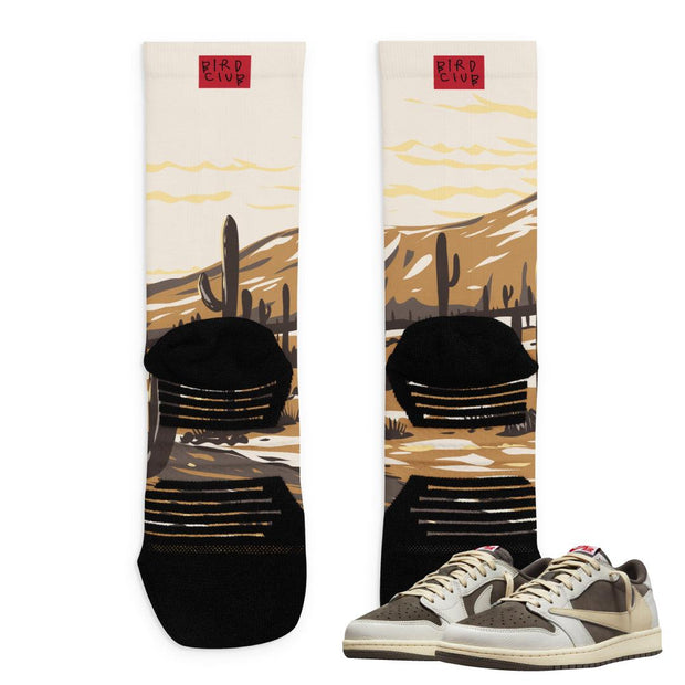Reverse Mocha Travis Scott Socks - Sneaker Tees to match Air Jordan Sneakers