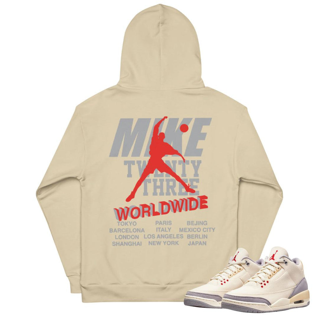 Retro 3 "Muslin" Hoodie - Sneaker Tees to match Air Jordan Sneakers