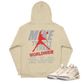 Retro 3 "Muslin" Hoodie - Sneaker Tees to match Air Jordan Sneakers
