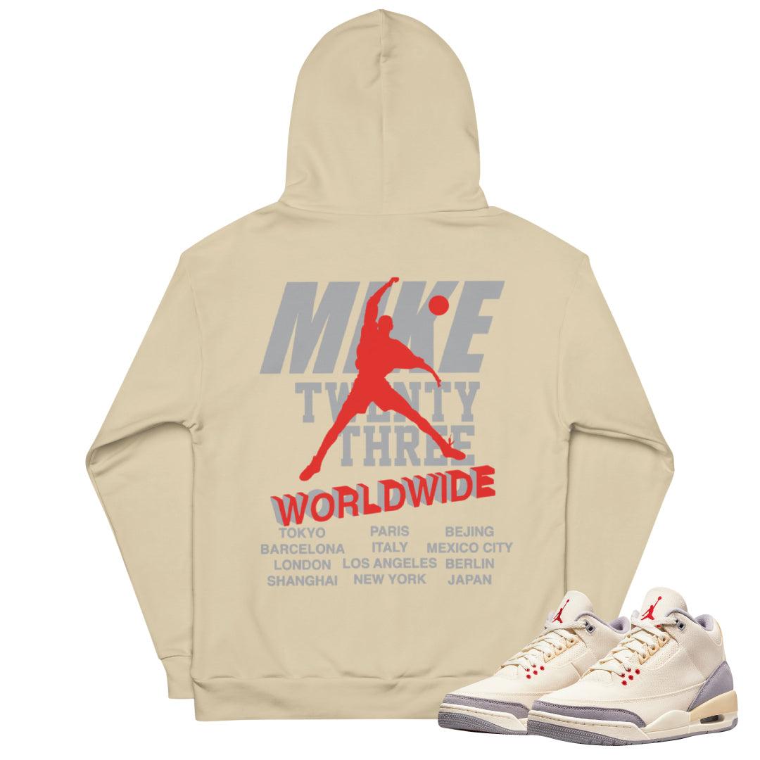 Retro 3 "Muslin" Hoodie - Sneaker Tees to match Air Jordan Sneakers