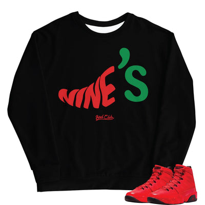 Retro 9 Chile Red SWEATER - Sneaker Tees to match Air Jordan Sneakers