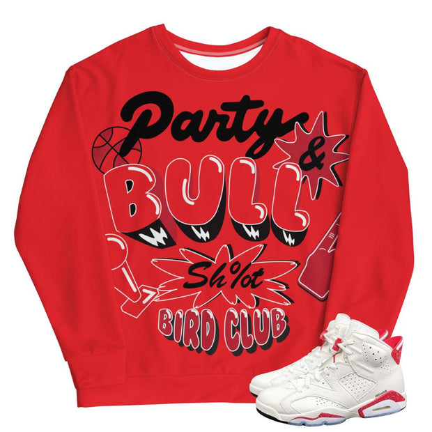 Retro 6 Red Oreo Sweatshirt - Sneaker Tees to match Air Jordan Sneakers