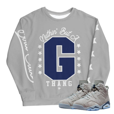Retro 6 Georgetown Sweatshirt - Sneaker Tees to match Air Jordan Sneakers