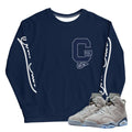 Retro 6 Georgetown Sweatshirt - Sneaker Tees to match Air Jordan Sneakers