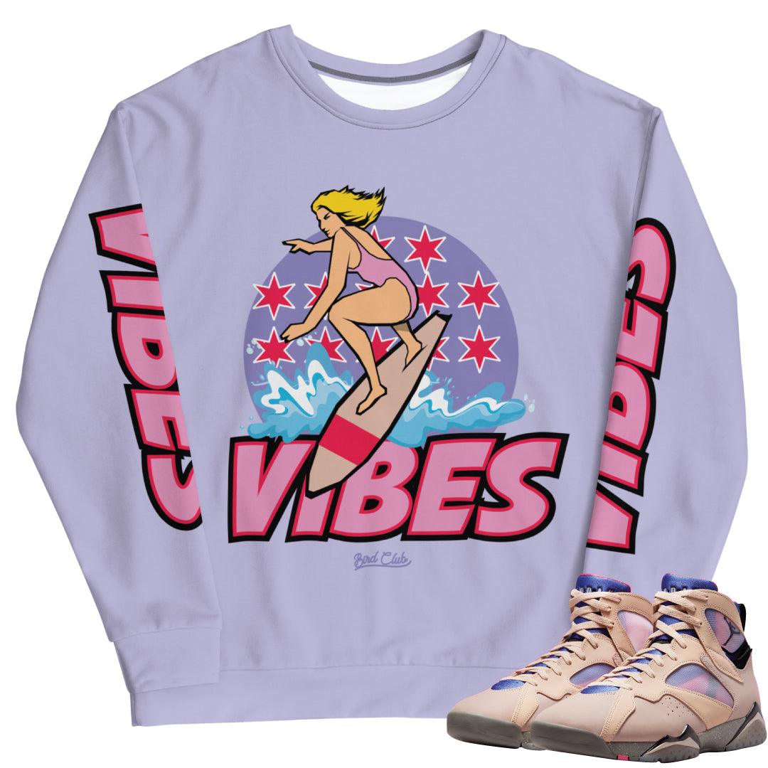Retro 7 "Saphire/Shimmer" Crewneck - Sneaker Tees to match Air Jordan Sneakers
