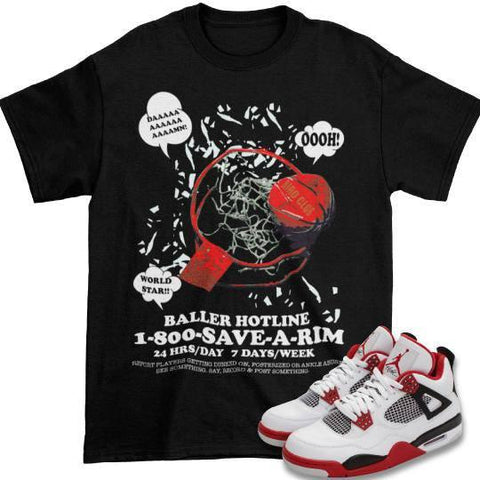 FIRE RED RETRO 4 OG SHIRT - Sneaker Tees to match Air Jordan Sneakers