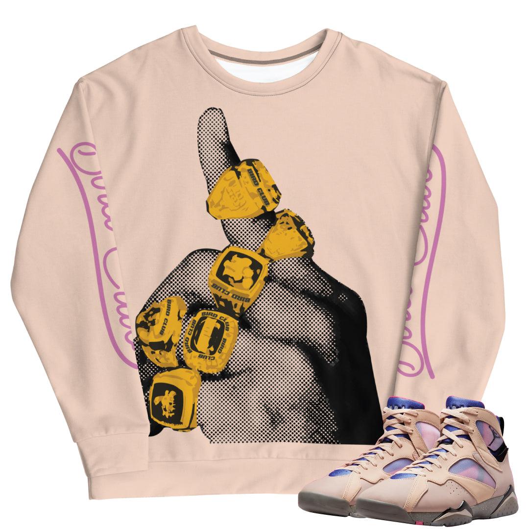 Retro 7 "Saphire/Shimmer" Crewneck - Sneaker Tees to match Air Jordan Sneakers